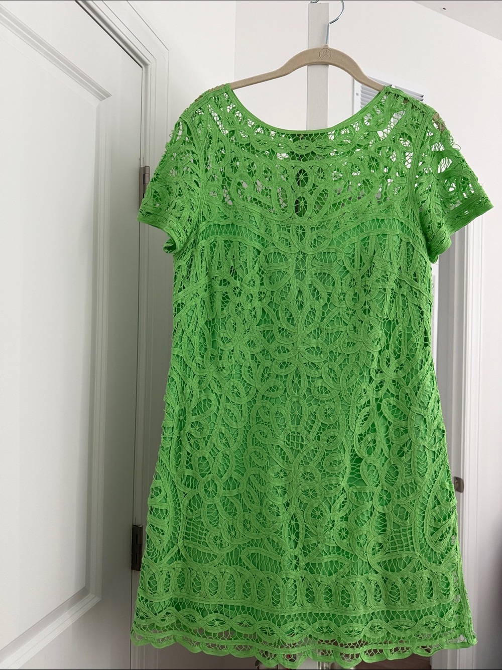 Lilly Pulitzer Bright Green Lace Overlay Mini Dress